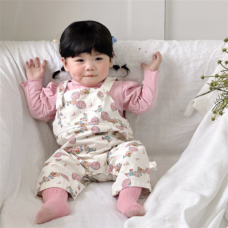 婴儿衣服女宝宝背带裤两件套装超萌洋气婴幼儿秋装外出一岁春秋季