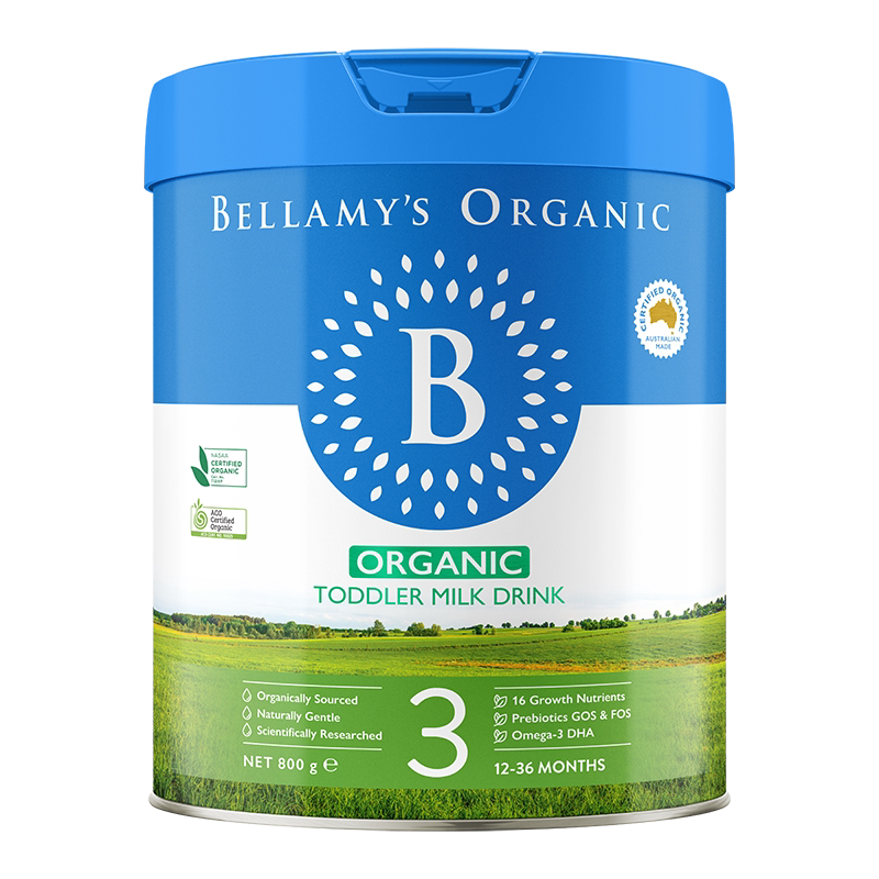 Bellamy's贝拉米经典2.0婴儿益生元有机奶粉3段12-36个月800g罐装