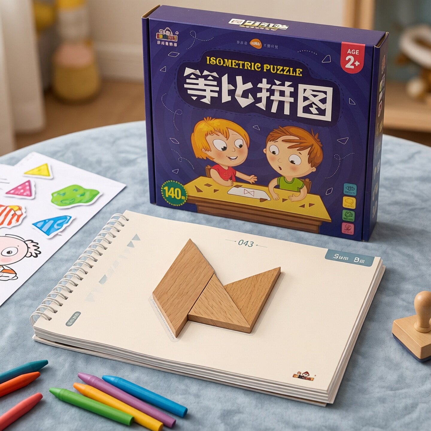 多乐智幼儿园全脑开发教具等比拼图几何拼图儿童益智早教积木玩具