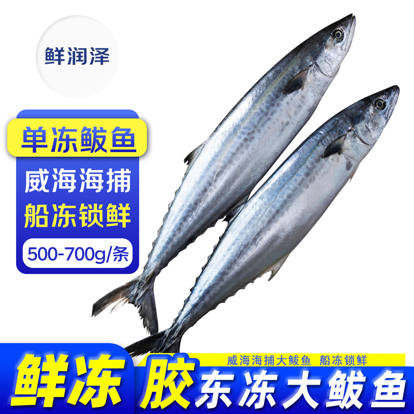鲜润泽单冻鲅鱼海捕马鲛鱼冷冻海鲅鱼深海鱼大鲅鱼冷冻海鱼