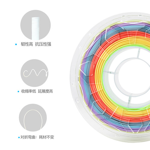 创想三维3d打印机耗材PLA彩虹色渐变色abs碳纤维tpu/petg500g1.75