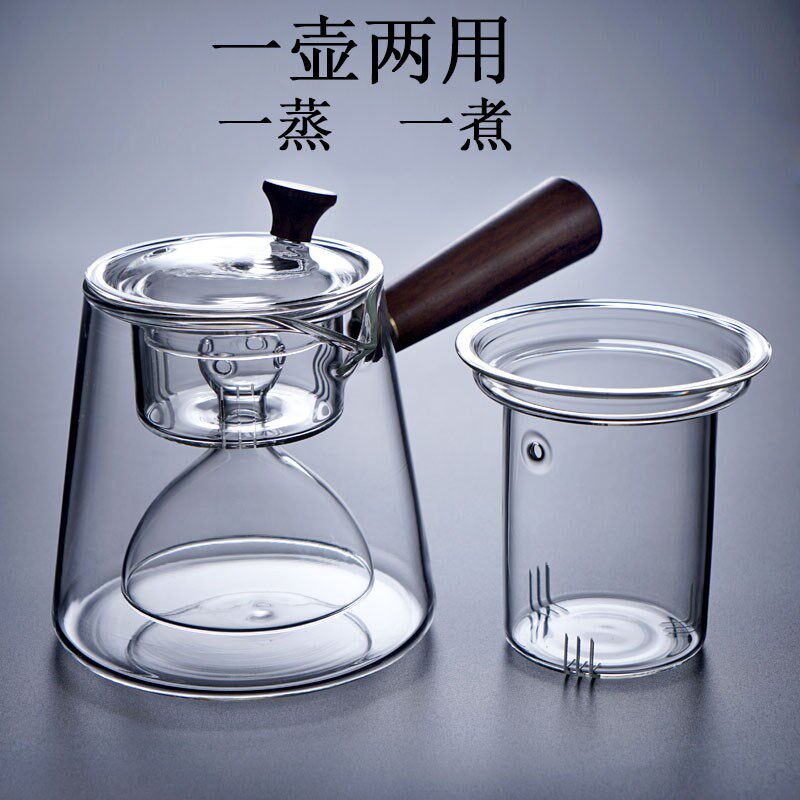 蒸茶器蒸汽煮茶壶煮茶器安化黑茶专用玻璃壶白茶全自动电陶炉家用