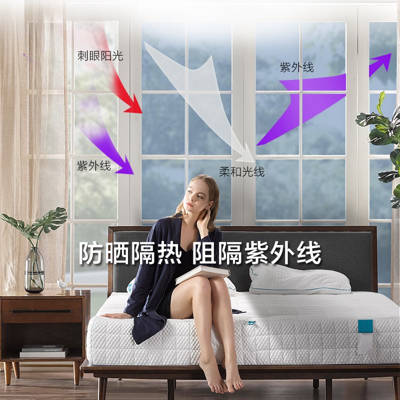 北京上门玻璃贴膜办公室防晒隔热膜单向透视防偷窥阳光房阳台家用