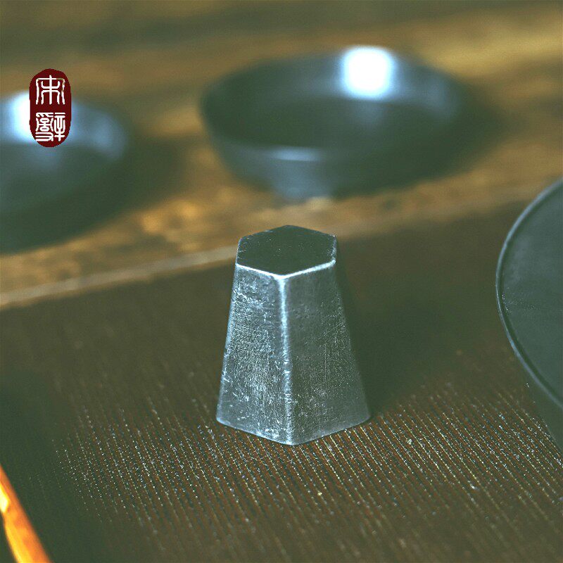 宋辞锡器 锡盖置 锡制置盖托茶道功夫茶具配件茶席摆件茶碗盖碗托