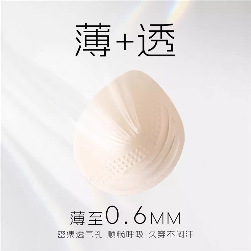 雾倾 无痕粉底液文胸大胸显小内衣隐形肤色大码女全罩杯防下垂