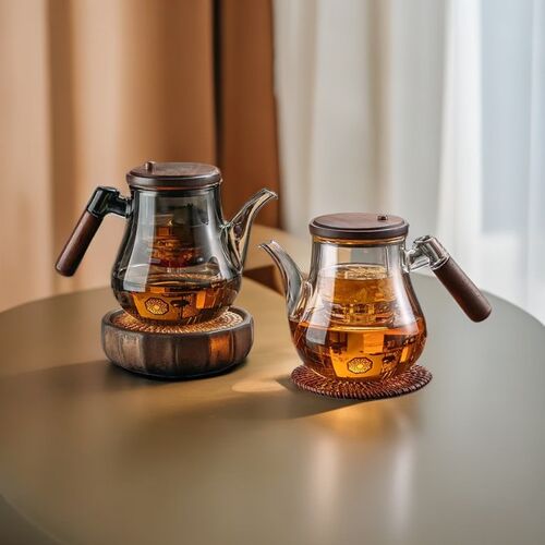 高硼硅玻璃内胆胡桃木侧把飘逸杯泡茶壶茶水分离泡茶杯家用泡茶具
