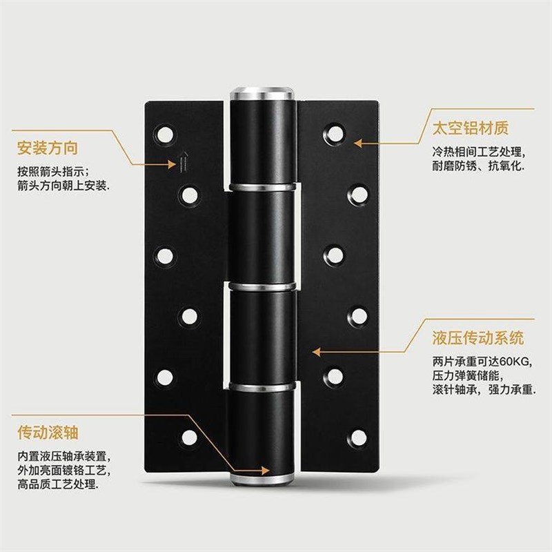 隐形门液压合页自动关门闭门器缓冲弹簧门铰链暗门阻尼合叶门合页