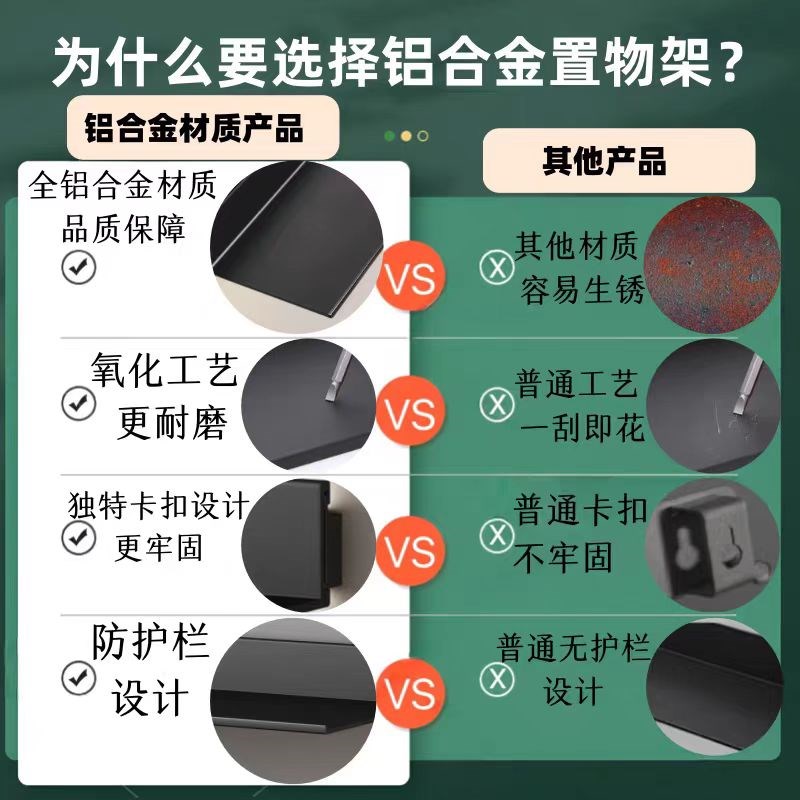 铝合金层板置物架壁挂试L型金属一字搁板客厅收纳墙上书架展示架