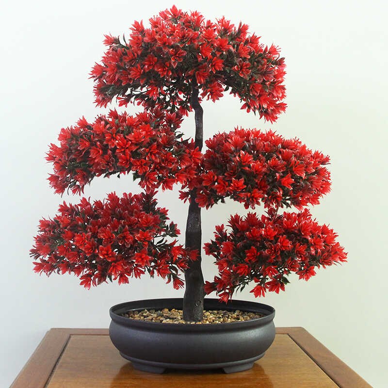 迎客松仿真花摆件花艺盆栽发财树树绿植婚庆假花家居客厅盆景装饰