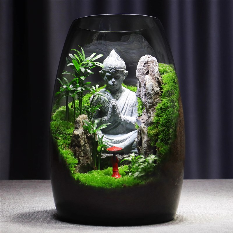 苔藓微景观生态瓶桌面创意小摆件办公室盆栽造景植物玻璃瓶养鱼缸