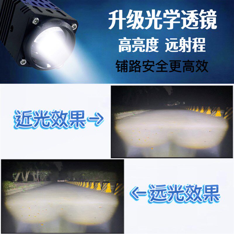 摩托车电动车射灯Q8-120W高亮LED透镜切线射灯远近光铺路双白光
