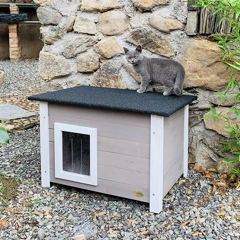 猫窝屋户外室内外猫笼子实木制防雨水冬季防寒保暖宠物房流浪猫舍