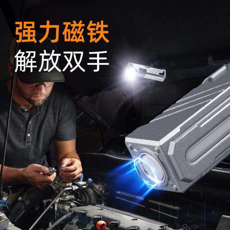 新款强光拐角手电筒带磁吸户外多功能可充电感应头灯转角式工作灯