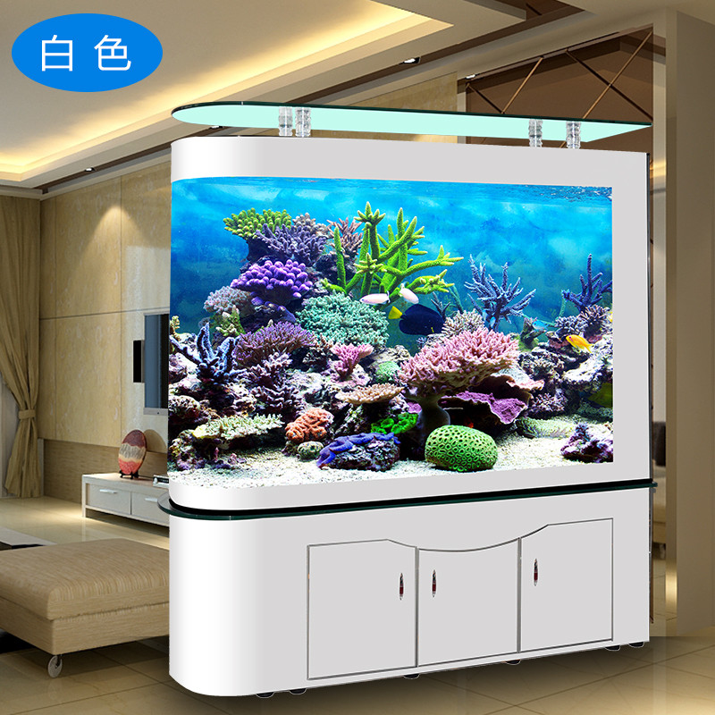 底滤子弹头鱼缸水族箱玻璃鱼缸下过滤金鱼缸屏风隔断可定制大中型