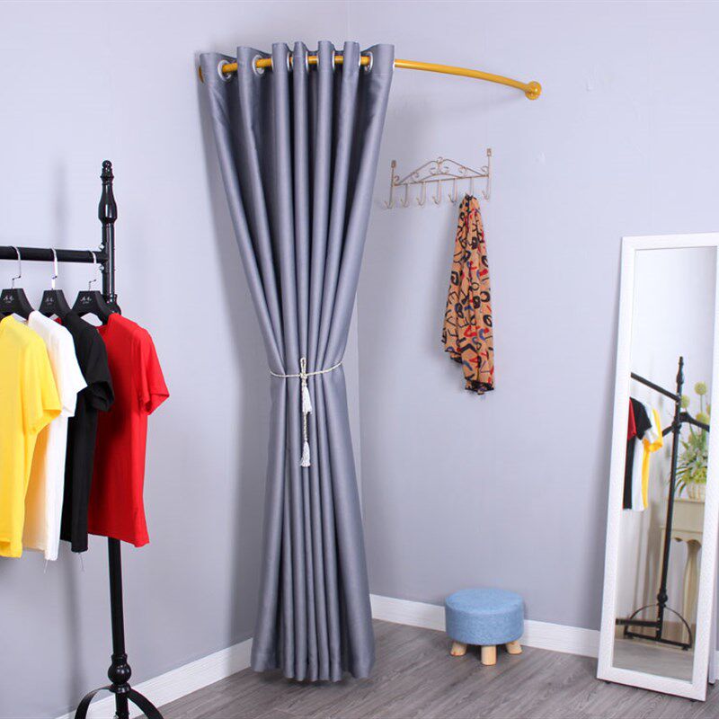 高端服装店试衣间门帘架子可移动墙角换衣帘展示架更衣室帘子布帘
