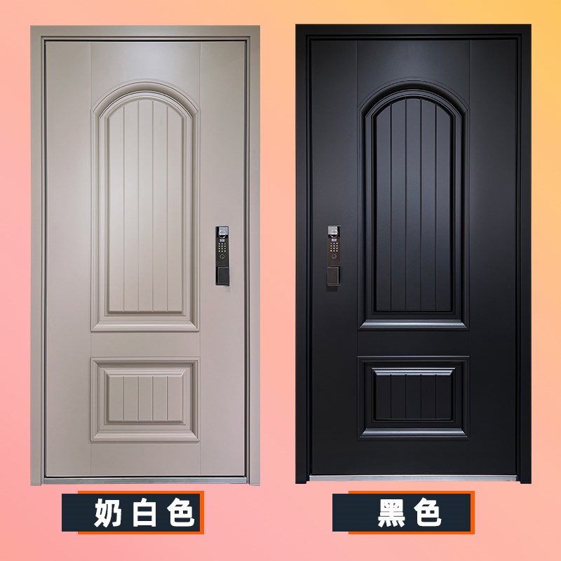黑色法式防盗门家用甲级门钢制门时尚平开门智能门入户门进户门