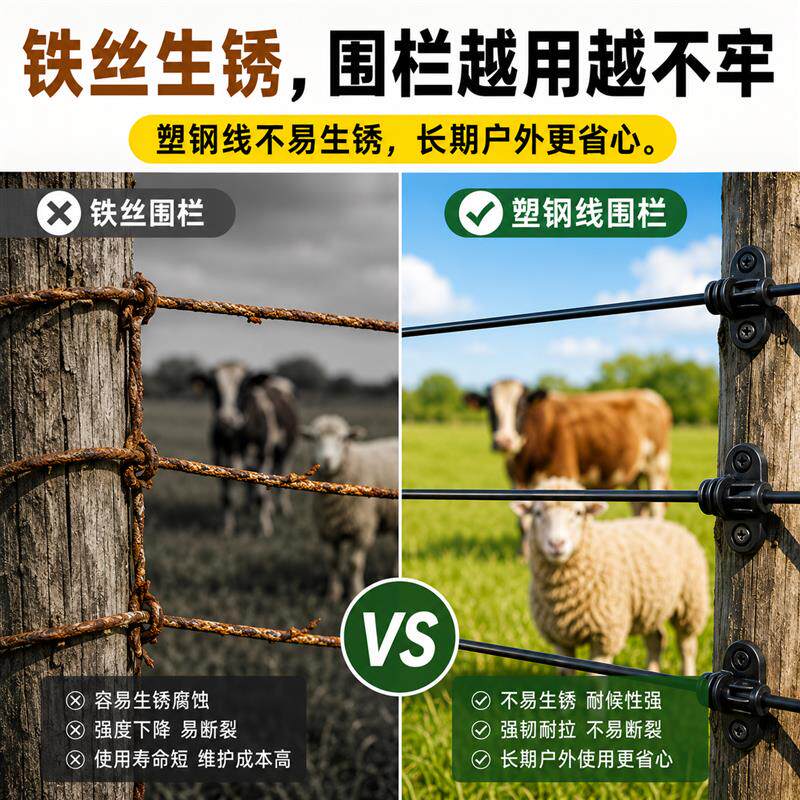 养殖高强度塑钢线新型大棚农用专用绳子葡萄架百香果压膜线爬藤网