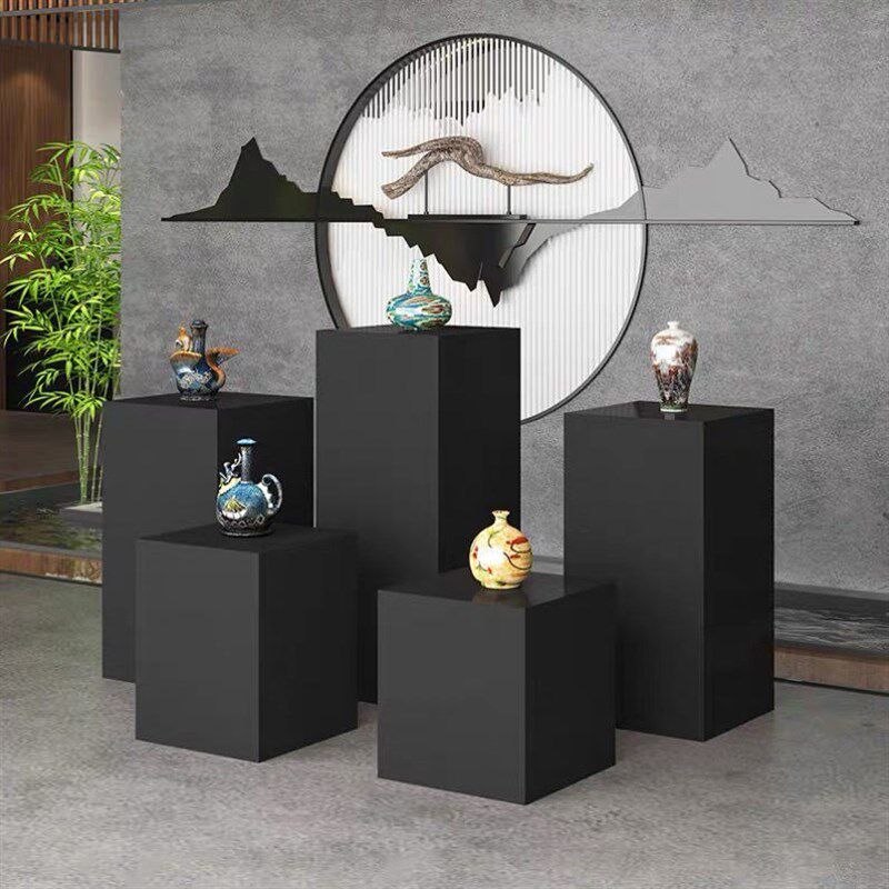 展示台地台橱窗长方形木制烤漆模特白色底座商业陈列展柜展会展台