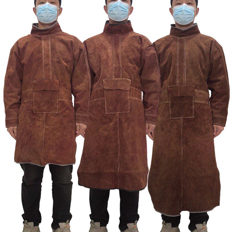 牛皮电焊防护服隔热防烫阻燃耐高温氩弧焊电焊工作服反穿衣皮围裙