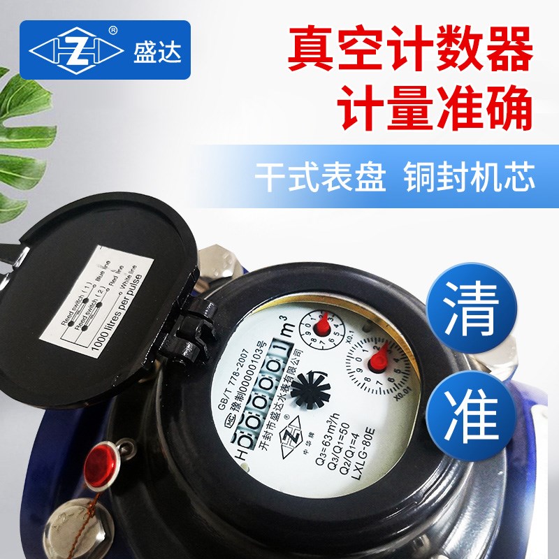 盛达旋翼螺翼式自来水表4分6分1寸家用立式水表DN15/20机械大口径