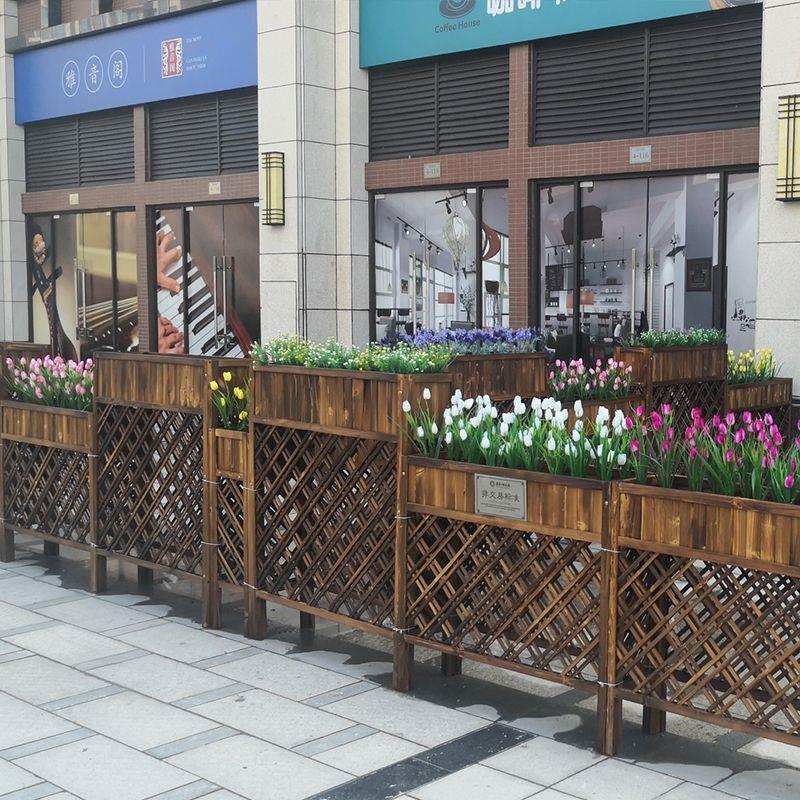 花架客厅2026新款防腐木餐厅隔断庭院实木花槽木栅栏围栏饭店栏栅