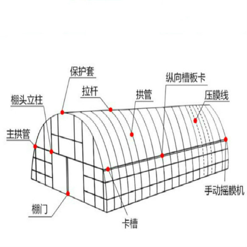 温室大棚骨架钢管蔬菜养殖种植钢架农业简易连体养鸡草莓大棚配件