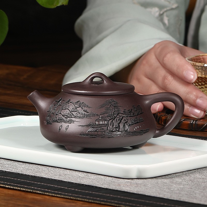 紫砂壶宜兴纯全手工名家功夫泡茶壶家用正宗石瓢壶茶具茶壶套装