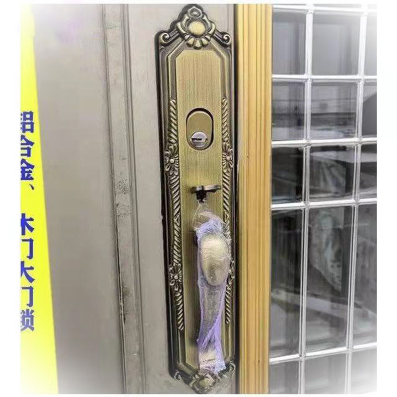 老式罗普斯金对开别墅门锁拇指按压把手面板锁芯锁体家用锁具通用