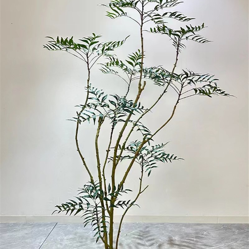 大型仿真绿植盆栽室内造景高端轻奢仿生植物十大功劳蓝花楹蔷薇树