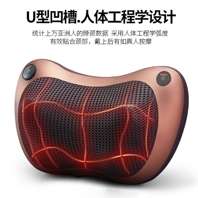 按摩枕颈椎按摩器腰部肩背部电动车载多功能热敷揉捏健慈按摩靠垫
