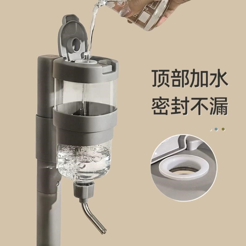 新款升降式猫狗饮水器不湿嘴不锈钢碗陶瓷碗杆式宠物自动喝喂水器