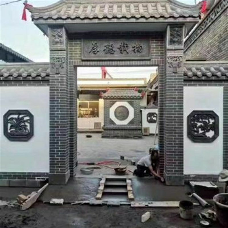 新中式潮流版仿古砖雕浮雕古建门楼牌匾中式门头仿古砖雕门匾字匾
