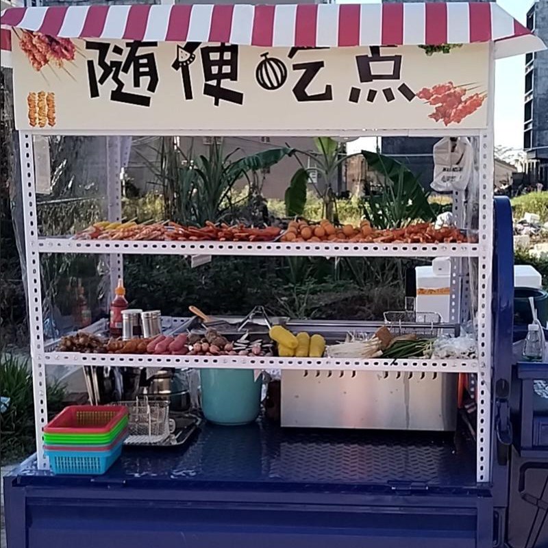 炸串小吃架子电动三轮车摆摊改装冰粉煎饼烧烤饭团架子烤肠手抓饼