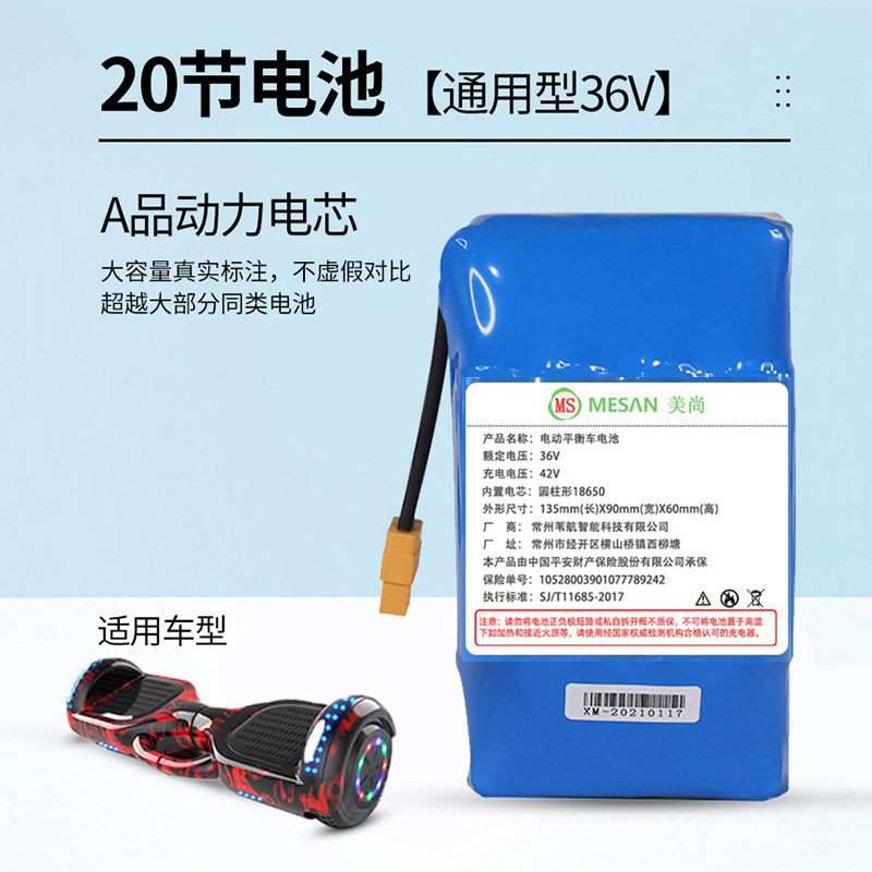双轮平衡车电池通用36v阿尔郎领奥系梦左拉电动42v锂电瓶配件大全