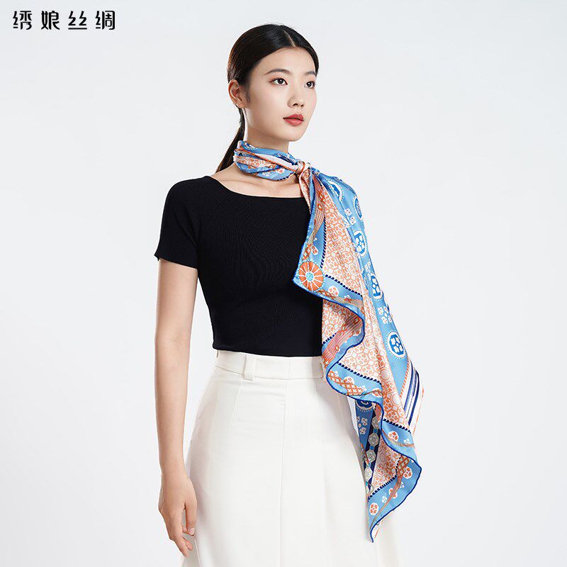 绣娘丝绸新款真丝丝巾外搭女苏州高端桑蚕丝丝巾送礼礼盒丝巾方巾