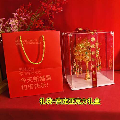 金色手捧花新娘结婚diy材料包婚礼秀禾服旗袍成品金属新花束权杖