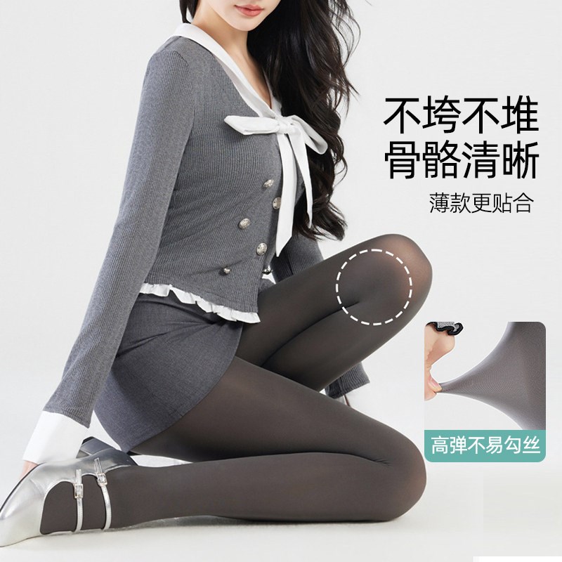 灰色打底裤春季薄款丝袜连裤袜防勾丝女款夏哑光微透纯欲2026新款