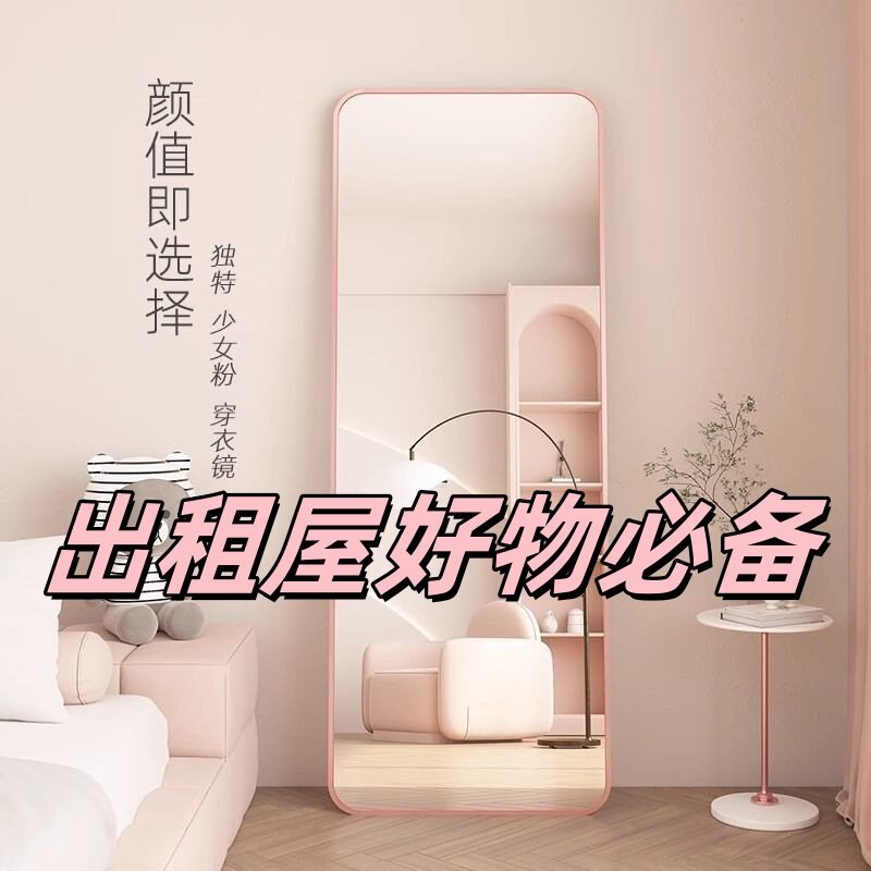 出租屋化妆镜壁挂穿衣镜落地镜欧式全身镜家用客厅女装店专用镜子
