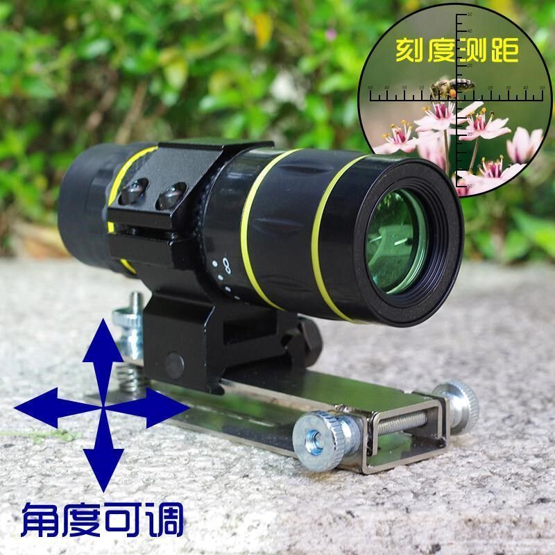 弹弓专用十字倍镜望远镜瞄准器猫头鹰可调节导轨高清单筒10倍镜