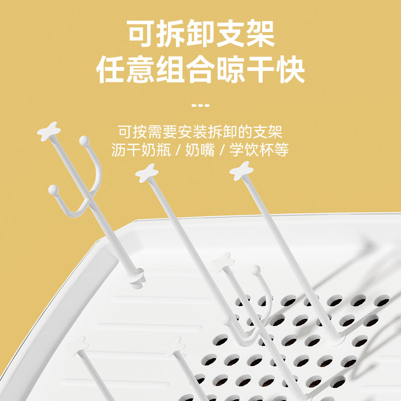 奶瓶收纳箱架子沥水架防尘带盖辅食工具收纳柜婴儿宝宝餐具收纳盒