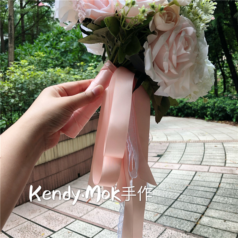 森系新娘手捧花清新甜头美婚礼摄影花球