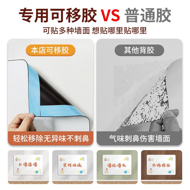 哑光磁性白板墙贴可移除不伤墙家用儿童涂鸦画板办公教学培训投影