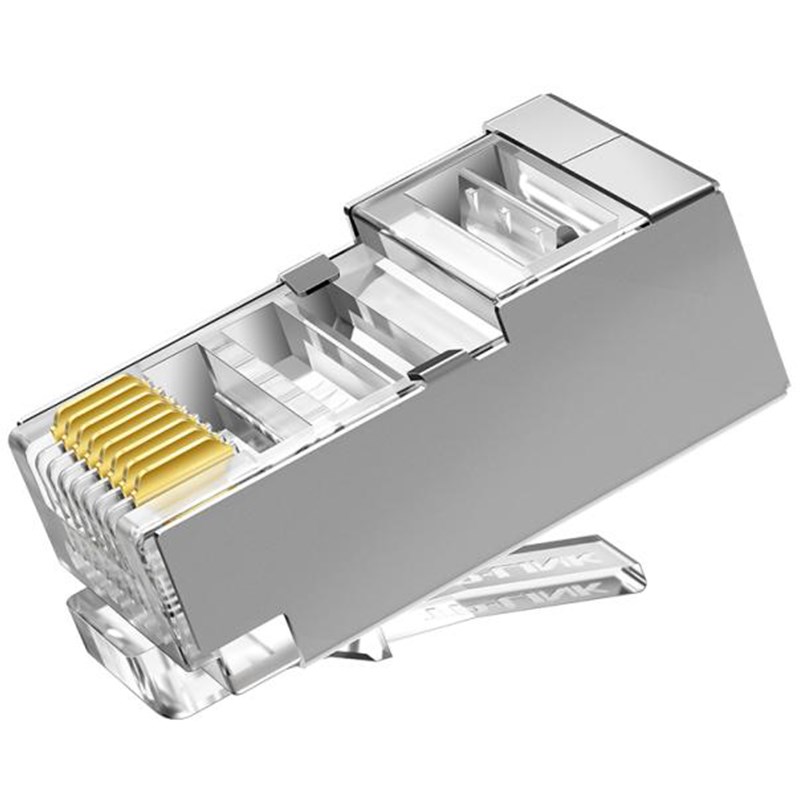 TP-LINK TL-EH5e21-100超五类屏蔽网络水晶头三叉8B芯镀金网线接