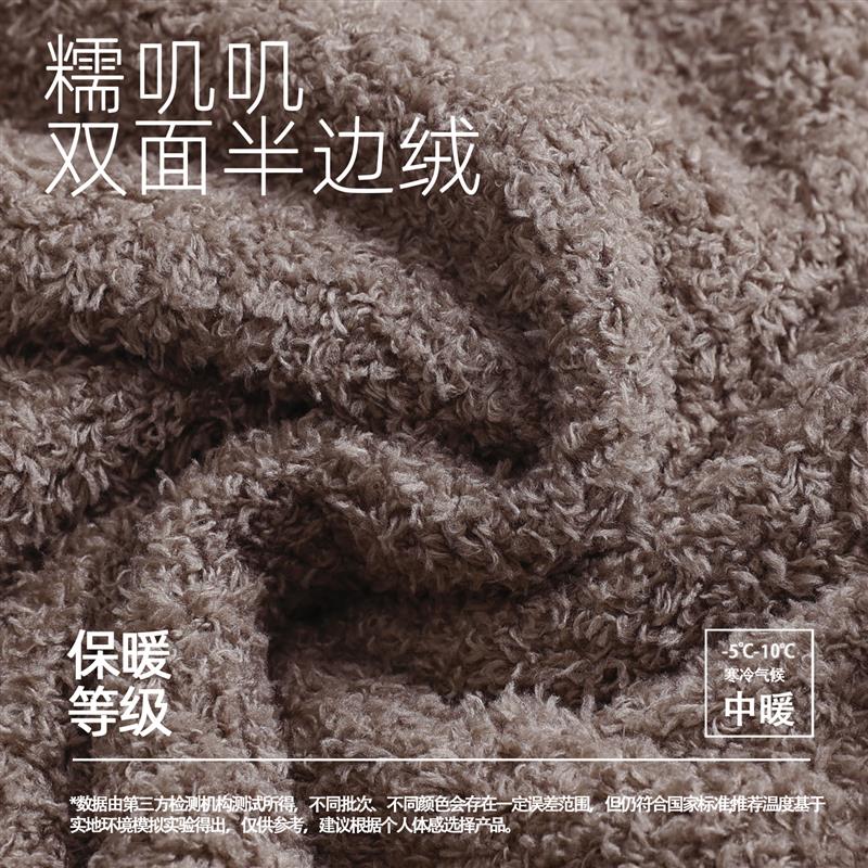 珊瑚绒男士睡衣秋冬季加厚加绒保暖半边绒冬天男款开衫家居服套装