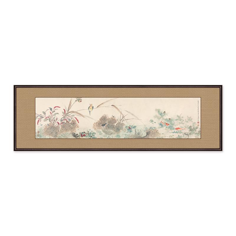 高档古典花鸟卧室装饰画主卧床头挂画客厅沙发背景墙画横版壁画