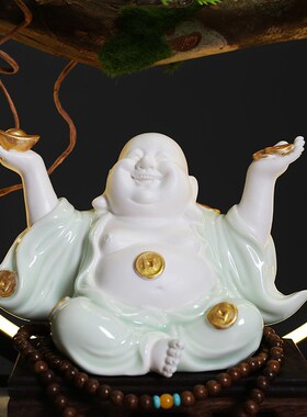 迎客松摆件新中式盆景造景电视柜家居桌面实木根雕仿真树装饰摆件