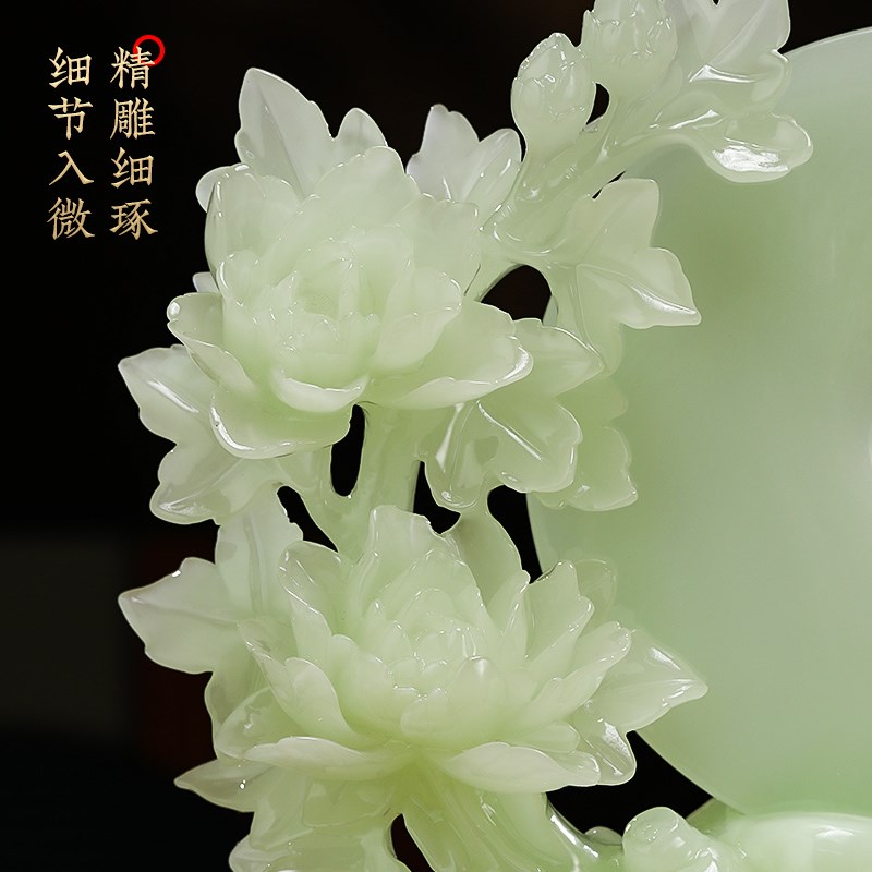 富贵如意玉石平安扣摆件家居饰品乔迁新居礼物客厅电视柜装饰摆件