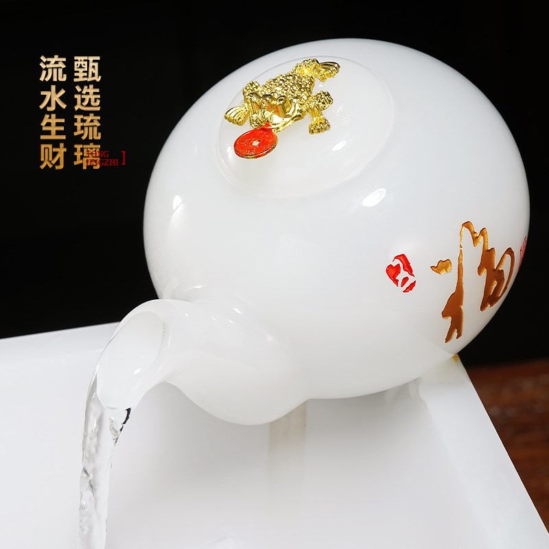 日进斗金聚宝盆流水生财摆件循环水客厅办公室茶室装饰品开业礼物