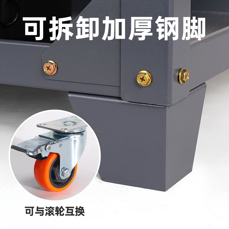 重型工具车汽修五金工具箱收纳车三层加厚带脚车间模具转运小推车