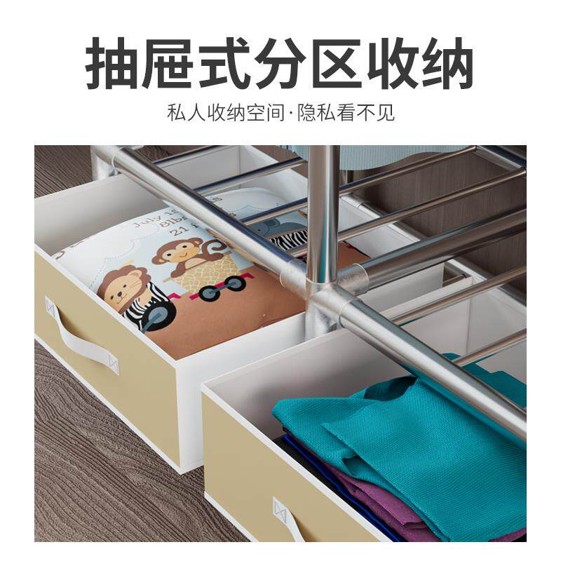 简易衣柜家用卧室布衣柜出租房用单人宿舍现代简约小型儿童收纳柜